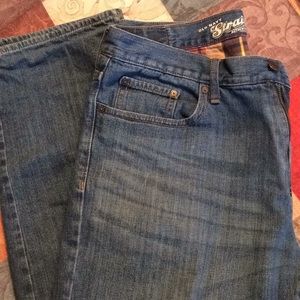 Old Navy plaid lined straight jeans